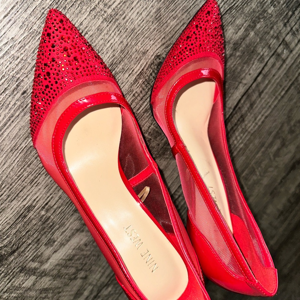 Nine West Red Stiletto Heels Classic Pumps